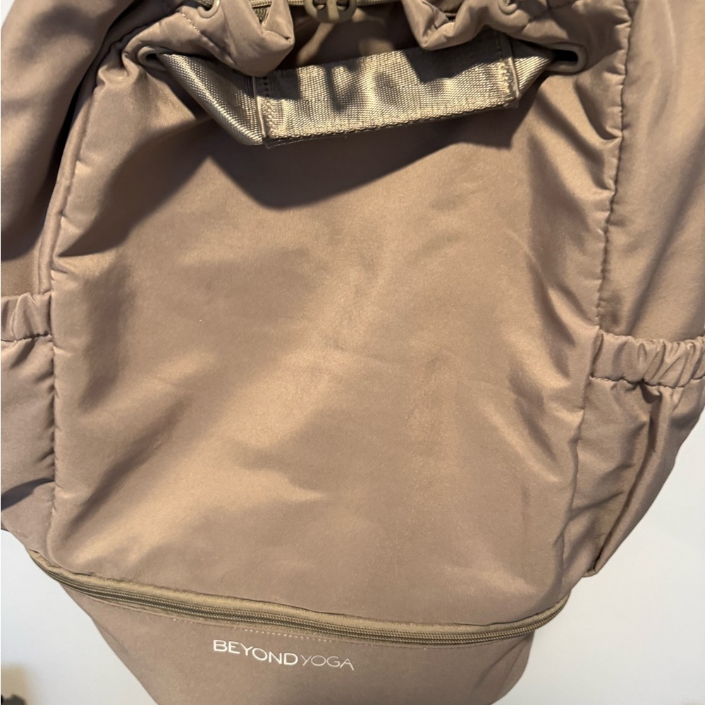 Beyond Yoga Adjustable Drawstring Backpack Taupe … - image 6